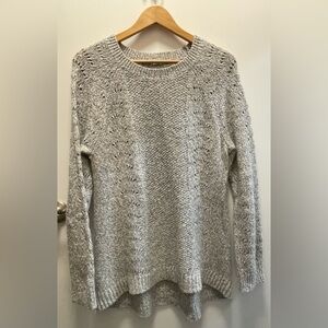 LOFT Light Gray Crew Neck Sweater